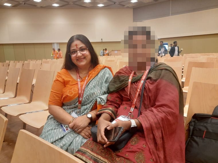At an Indo-German conference between sessions